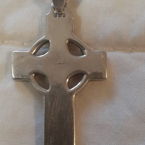Vintage 925 Silver Celtic Cross Pendant - Picture 3 of 6